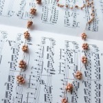 Lariat necklace with Orange Wood Beads