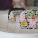Creative sushi roll / music notes