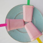 Creamy grenadine syrup ice cream pop