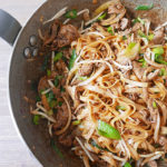 Beef stir fried rice noodle (Chow fun)