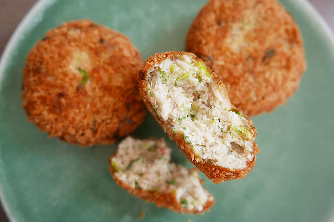 Shrimp and tofu croquettes