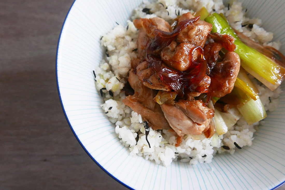 Yakitori don – Grilled chicken over rice | Dans la lune