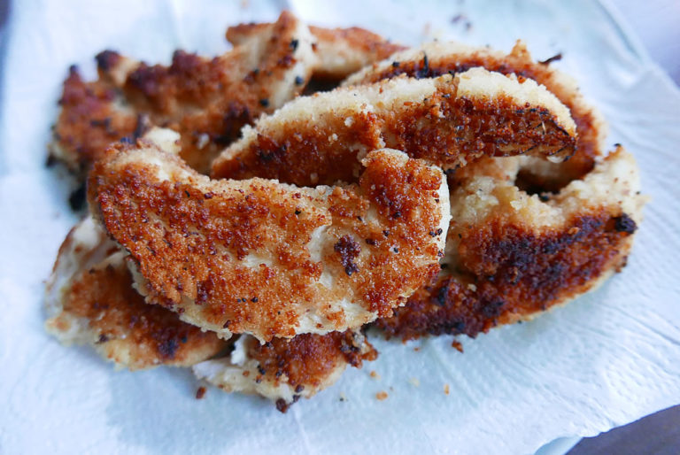 Shallowfry Chicken breast strips