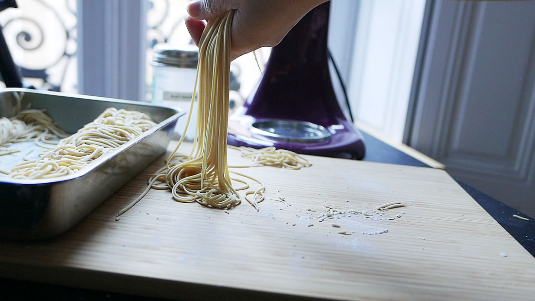 Homemade "teuchi" Egg Noodles