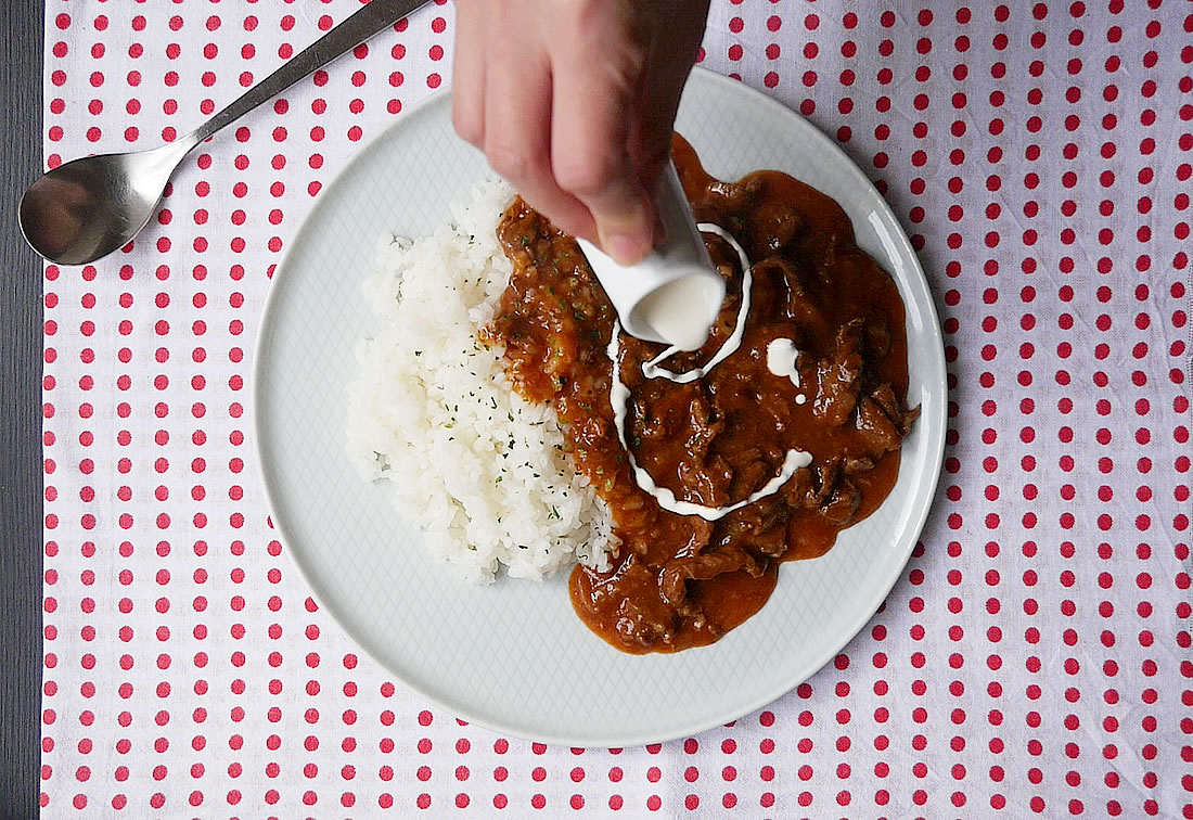Hayashi rice with pressure cooker - Hashed beef with rice