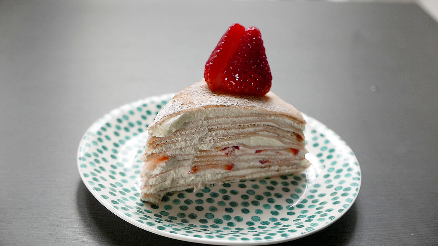 Strawberry mille crepe cake
