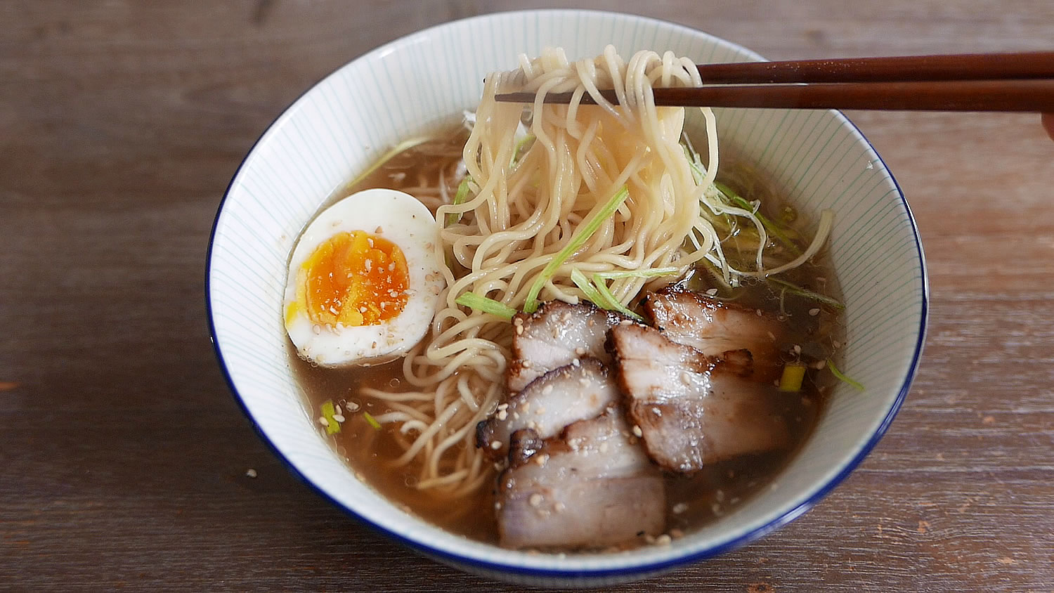 Homemade soy sauce (shoyu) ramen